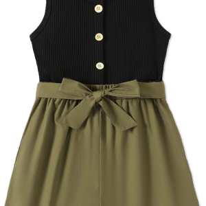 Kid Girls Jumpsuit Summer Sleeveless Overall