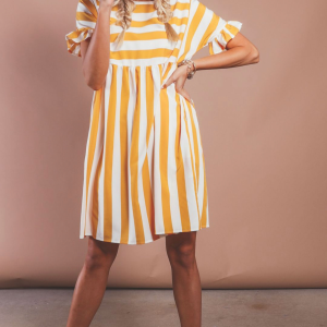 Sweetly Striped Baby Doll Dress