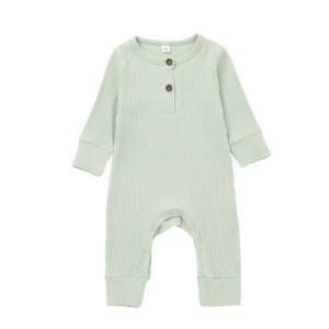 Baby Boy / Girl Cotton Knitted Style Solid Cardigan Long-sleeve Jumpsuit