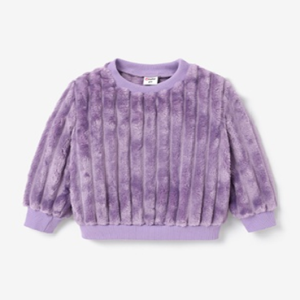 Toddler Girl's Solid Color Fleece Pullover Hoodie