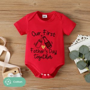 Father's Day Baby Girl/Boy Letter Print Short-sleeve Bodysuit - White, 0-3 Months