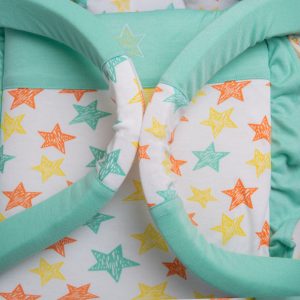 Baby Moses Basket - Mint Star Design