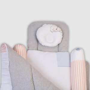 Baby Bedding Set - Grey with Teddy Bear Design