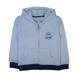 Kids Hoodie - Cosmic Design in Light Blue