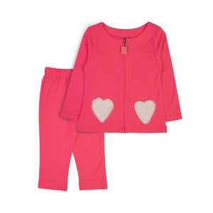 Pink Heart Pocket Baby Outfit