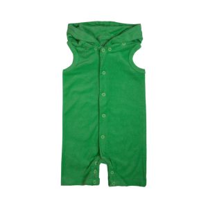 Green Hooded Baby Romper