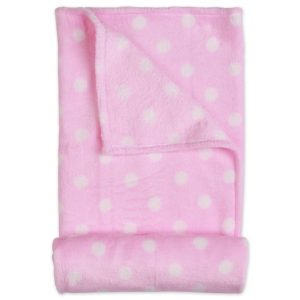 BLANKET FLEECE PINK POLKA