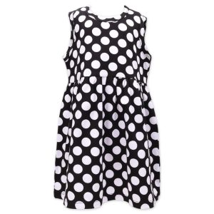 Frock A-line White Polka Toddler