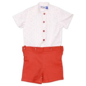 Bodysuit Fancy With Pleats Rust Infant