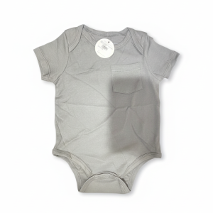 Bodysuit Front Pocket Charcoal Infant