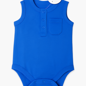 Bodysuit Sleeveless Pocket Blue Infant
