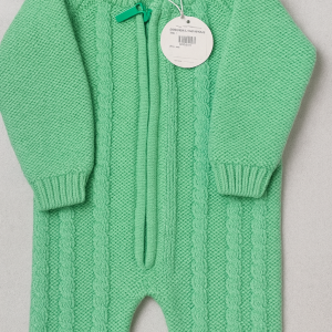 Romper Front Zip Green Infant