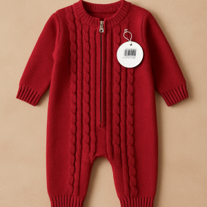 Romper Front Zip Red Infant