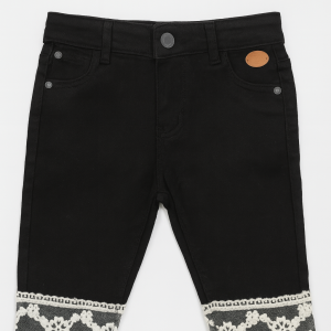 PANT DENIM SLIM FIT BLACK LACE BOTTOM TODDLER
