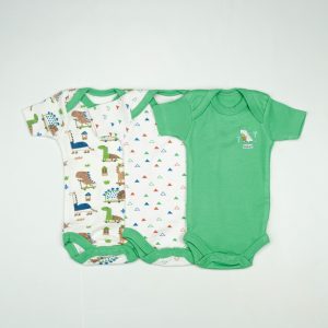 BODY SUIT PK3 NB D.GREEN DINO'S
