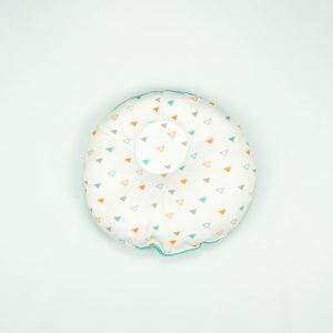 Round Pillow Teal Triangle
