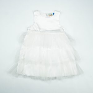 FROCK TRIPLE LAYER WHITE INFANT