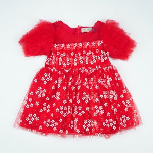 FROCK PLATE SLEEVES RED INFANT