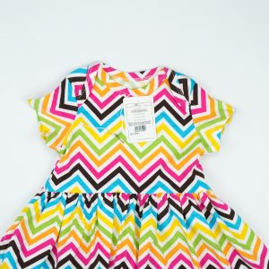 FROCK SLEVELESS ENVELOPE NECK MULTI STRIPES INFANT