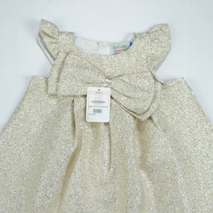 FROCK FRONT BOW GOLD INFANT
