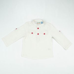 SHIRT KURTA FRONT POCKET BOYS WHITE INFANT