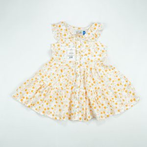 FROCK PETTER PAN COLLAR YELLOW FLOWER INFANT