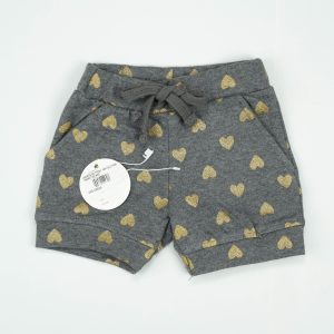 SHORTS BOTTOM HEM GLITTER HEART INFANT