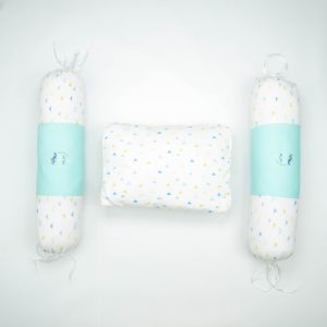 PILLOW SET MUSTARD TRIANGLE