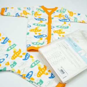 NIGHT SUIT NB MUSTARD PLANES