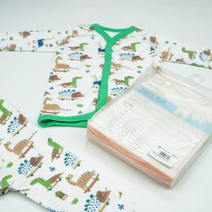 NIGHT SUIT 0-3M D.GREEN DINOS