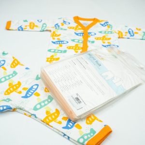 NIGHT SUIT 0-3M MUSTARD PLANES