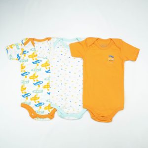 BODY SUIT PK3 18-24M MUSTARD PILOT
