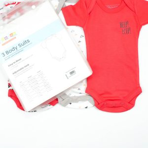 BODY SUIT PK3 NB RED BUS