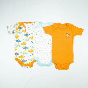 BODY SUIT PK3 6-12M MUSTARD PILOT