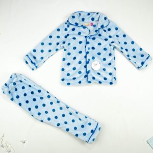 NIGHT SUIT FLEECES BLUE POLKA