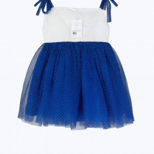 Frock Fancy Shoulder Strap Blue Toddler