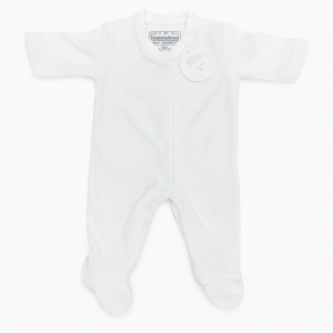 Romper Terry Flowers Frill White Infant