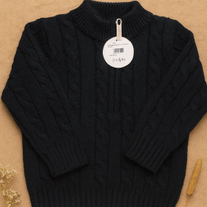 Sweater front zip navy infant