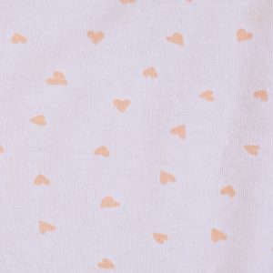 Baby Pajama Set - White with Pink Hearts - White / Newbron