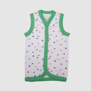 Green Dinosaur Sleeveless Baby Vest Set - Green / Newbron