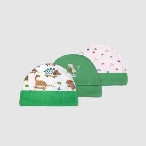 Baby Cap Set   Fun Dinosaur Print Collection - Green / Newborn