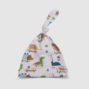 Baby Cap Knotted Dinosaur Design - Green / Newborn