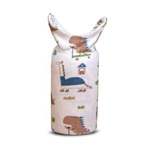 Dinosaur Print Bottle Holder - White / Newborn
