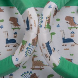 Baby Moses Basket - Green Dinosaur Theme - Green / Newbron