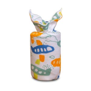 Airplane Print Bottle Holder - White / Newborn