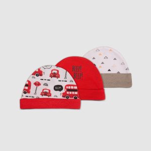 Baby Cap   Red Transportation Print - Red / Newborn