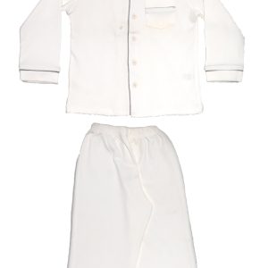 Snow-white 2 piece button-down pyjama set