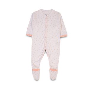 Floral Print Baby Pajamas - Pack of 3 - Peach Puff / Newbron