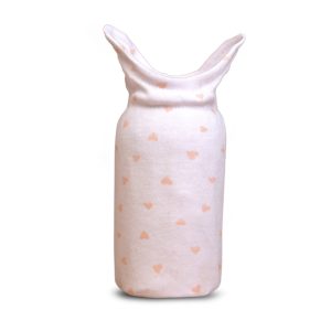 Heart Print Bottle Holder - White / Newborn