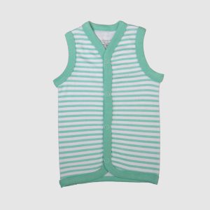 Green Star Sleeveless Baby Vest Set - Green / Newbron